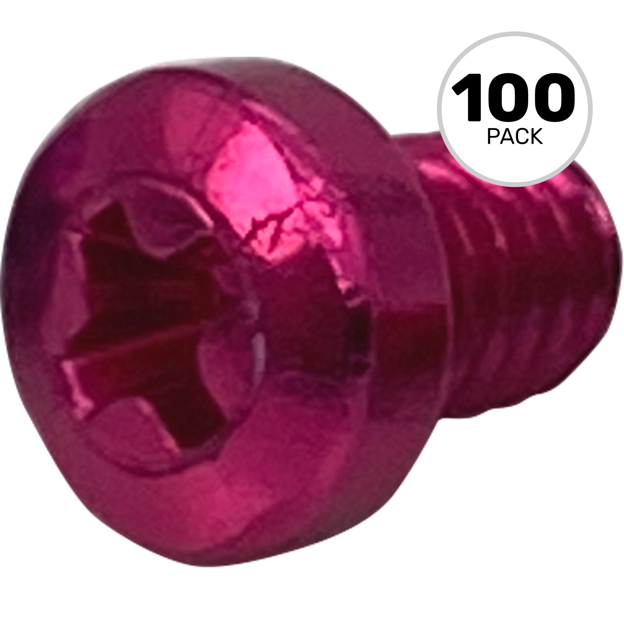 SquarePlug M3x4/PK Anodized Aluminum M3x4 Color Coding Screws (Pink, 100 Pack)
