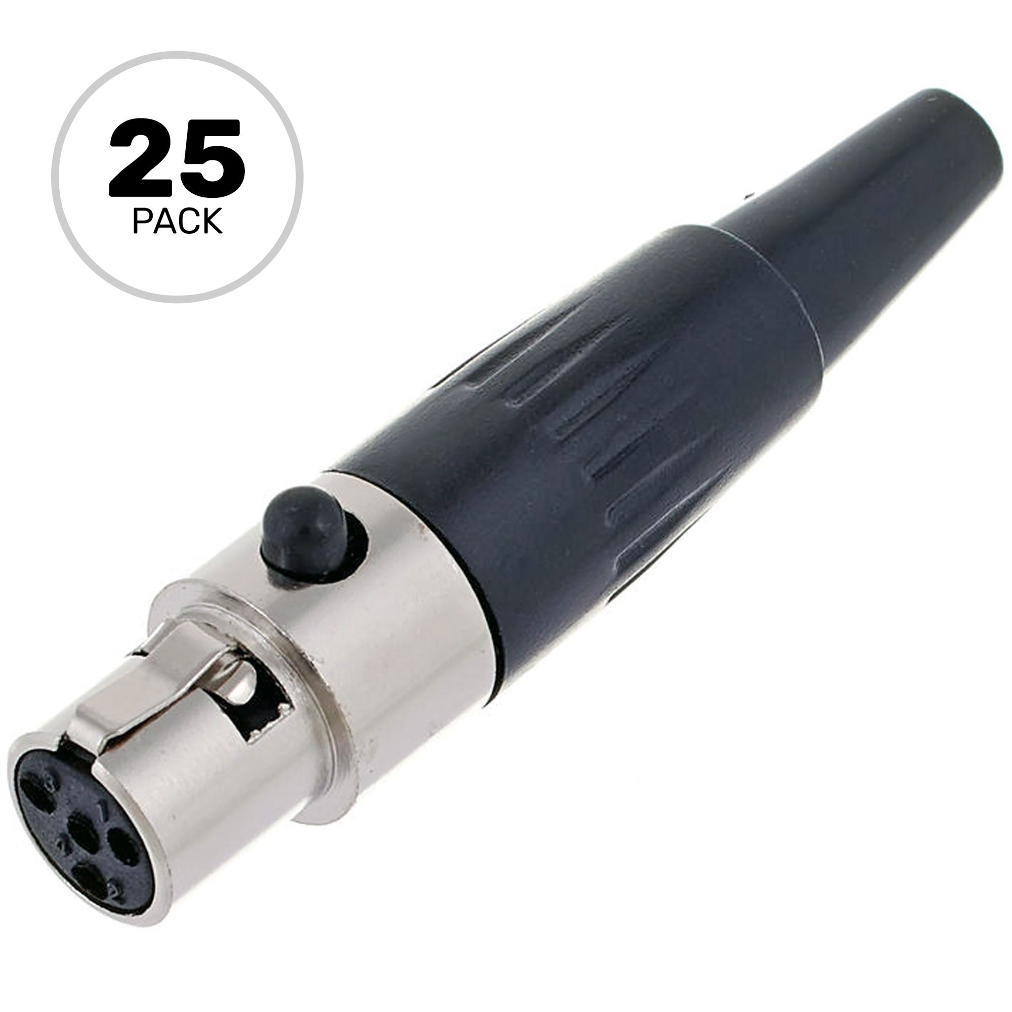 Switchcraft TA4FX Female 4-Pin Tini-QG Mini-XLR Cable Connector (Nickel, 25 Pack)