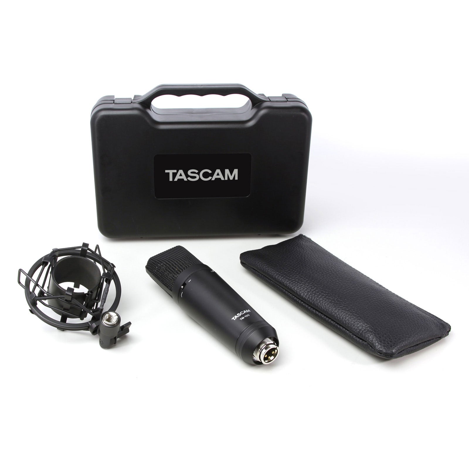 Tascam TM-180 Studio Condenser Microphone with Shockmount, Hard Case, and Zippered Soft Case