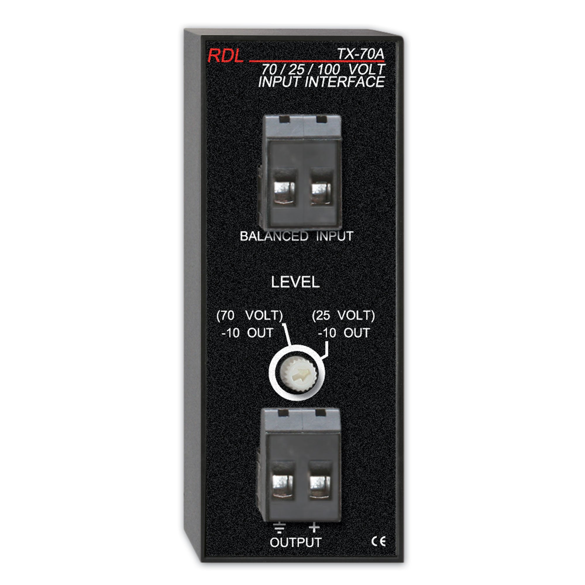 RDL TX-70A 25V, 70V, 100V Speaker Level Input Interface