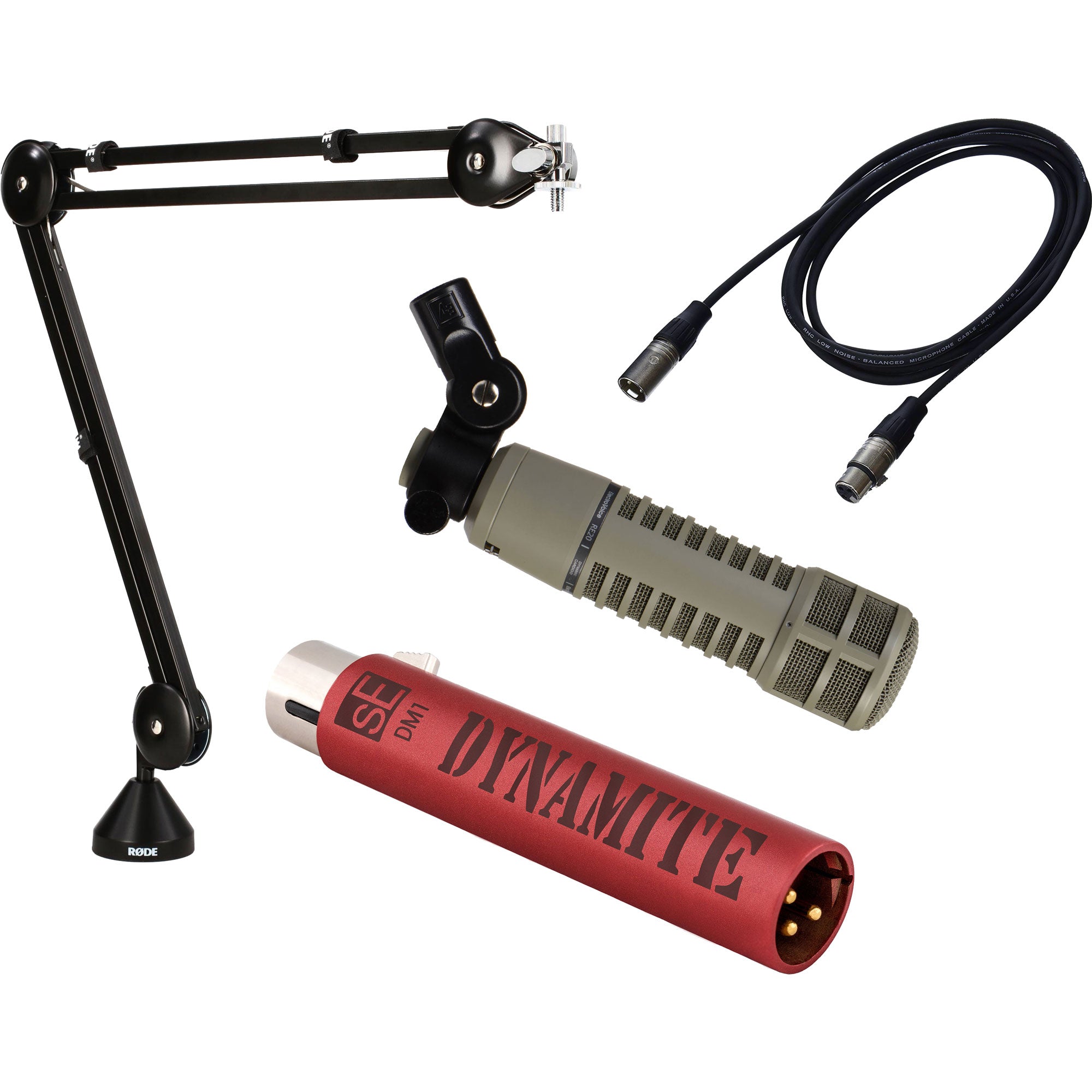 Electro-Voice RE20 Broadcast Announcer Microphone Broadcasting Bundle (Fawn Beige)