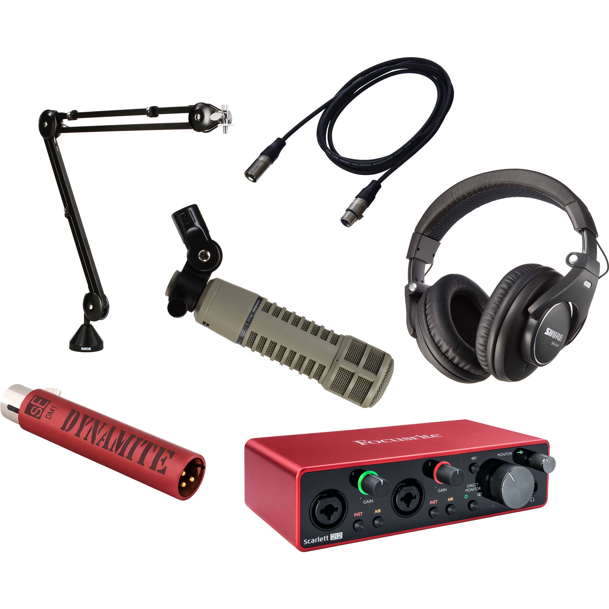 Electro-Voice RE20 Microphone with Podcasting Savings Bundle (Fawn Beige)