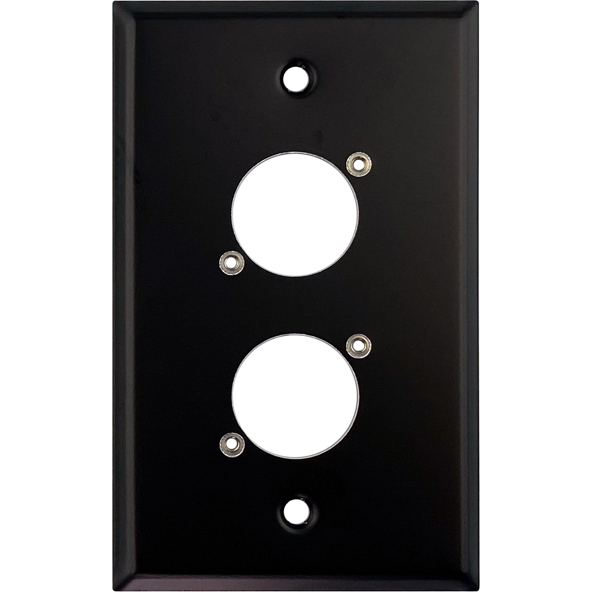 Whirlwind WP1B/2NDH 1-Gang Wall Plate Punched for 2 Neutrik XLR Terminals (Black)
