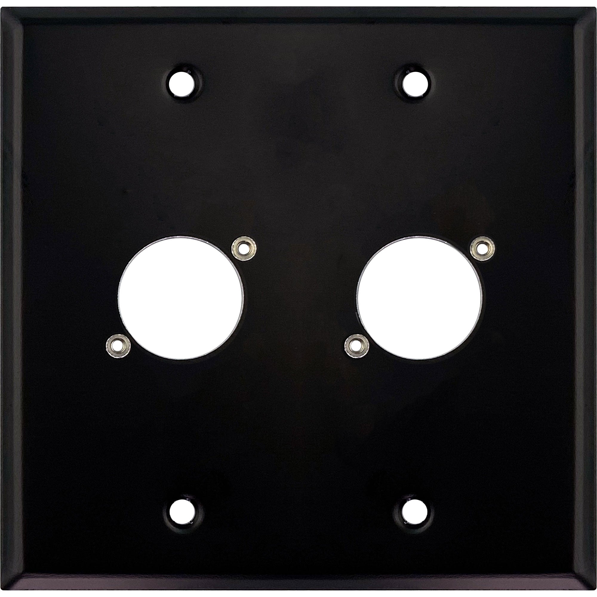 Whirlwind WP2B/2NDH 2-Gang Wall Plate Punched for 2 Neutrik XLR Terminals (Black)