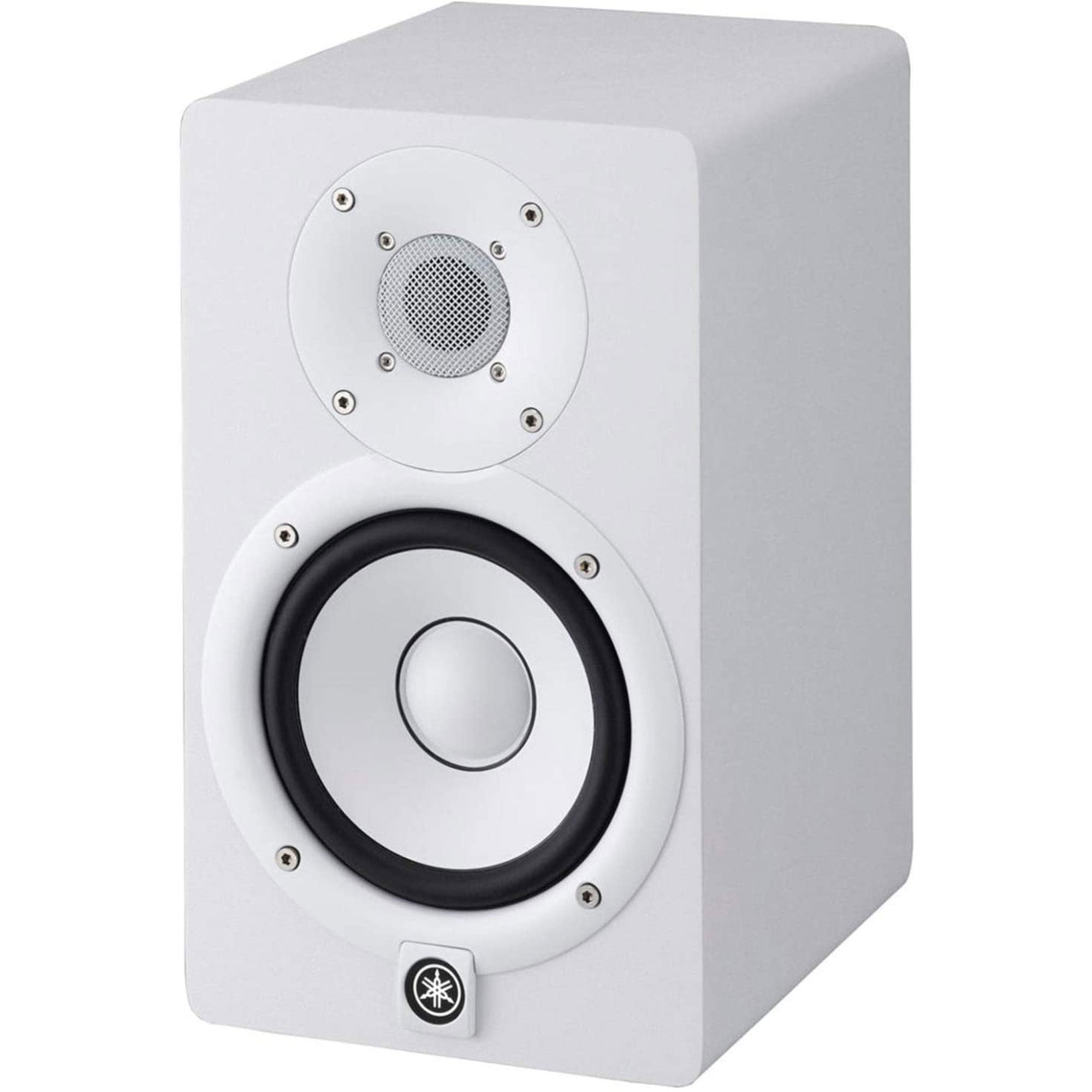 Yamaha HS5W Powered Studio Monitors and HS8S Subwoofer with Isolation Pads and Cables Kit (White)