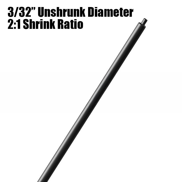 0.0938-inch unshrunk heat shrink tubing with 2 to 1 shrink ratio