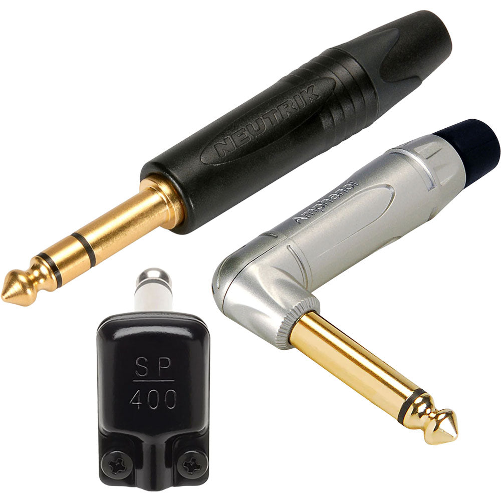 1/4-inch professional audio cable end connectors