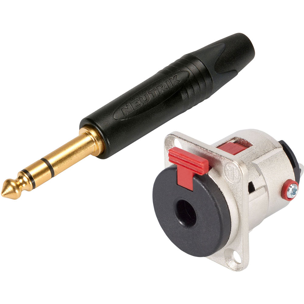 1/4-inch audio cable mount and chassis panel mount connectors