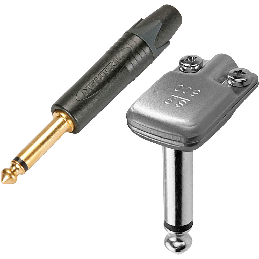 1/4-inch TS mono cable end connectors for unbalanced professional audio and instrument applications