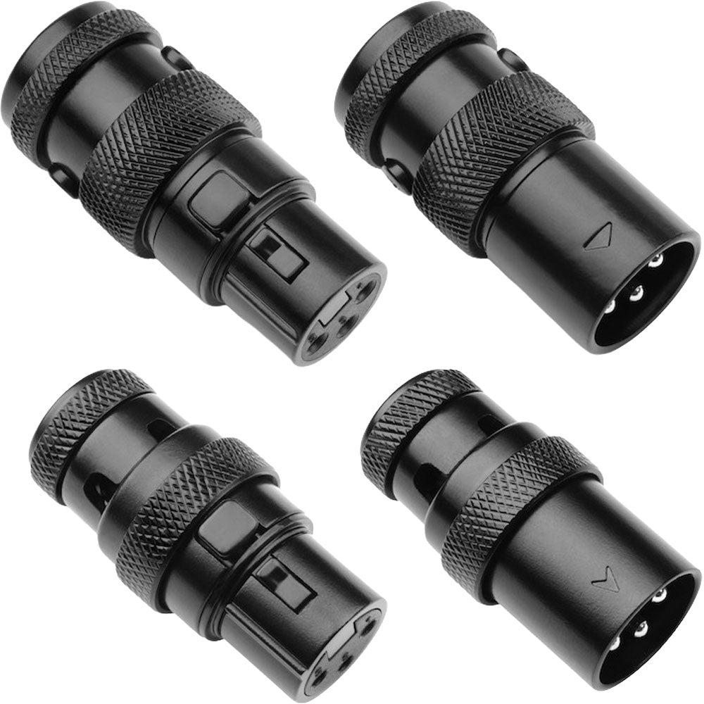 SquarePlug Straight and Right-Angle 3-pin XLR Connectors