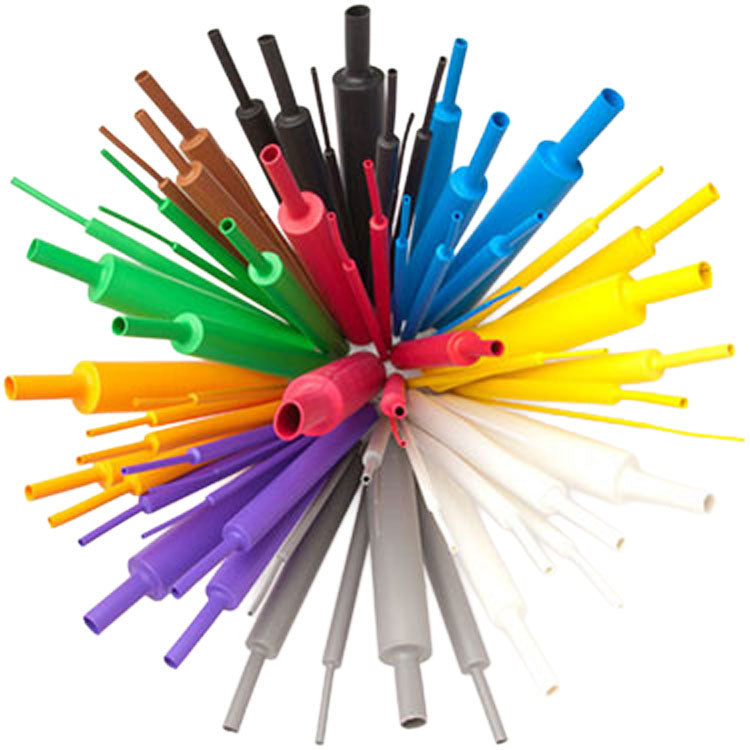 Heat Shrink Tubing in various colors, sizes, and shrink ratios