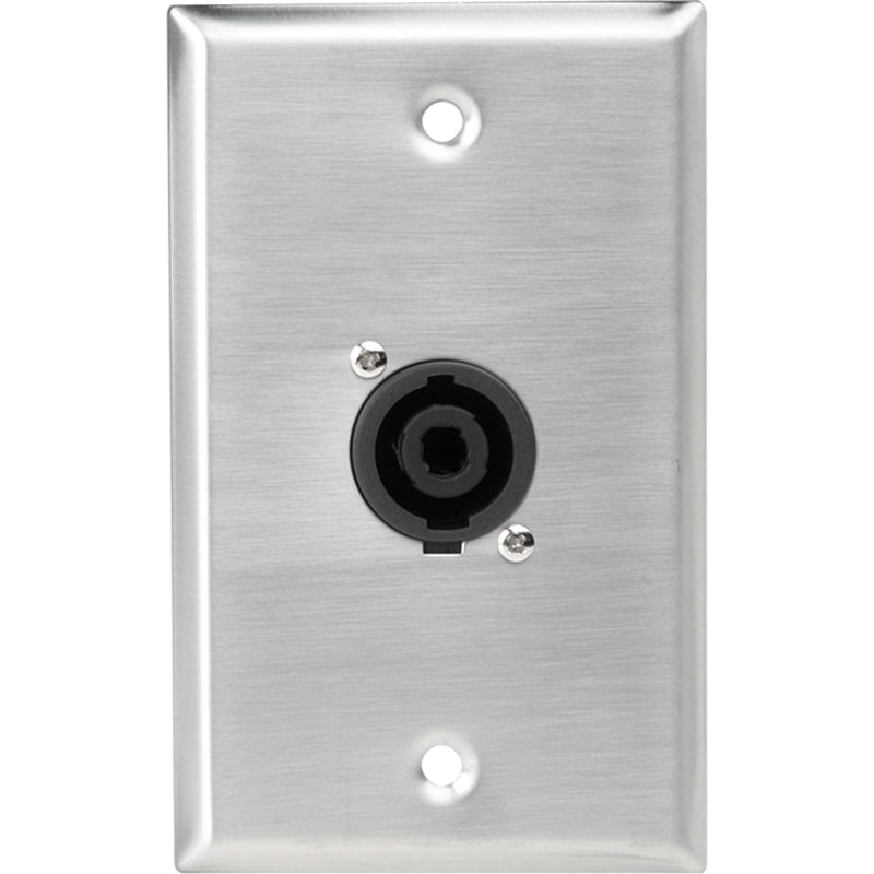 AtlasIED SG-NL4MP-1 Single Gang Stainless Steel Plate with (1) NL4MP 4 Pole Connector