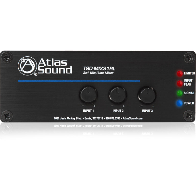 AtlasIED TSD-MIX31RL 3 x 1 Mic/Line Mixer