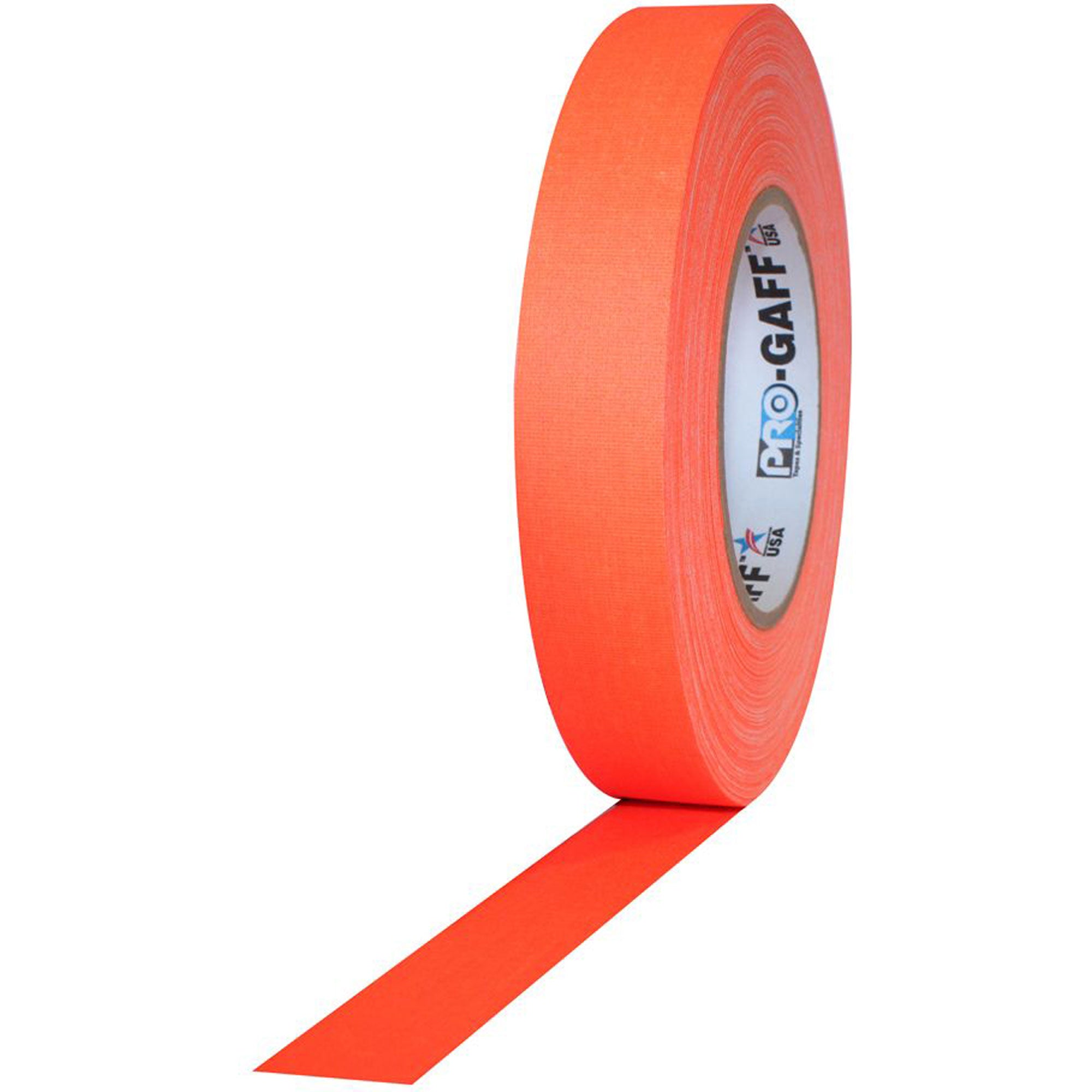 ProTapes Pro Gaff Premium Matte Cloth Gaffers Tape 1" x 50yds (Fluorescent Orange, Case of 48)