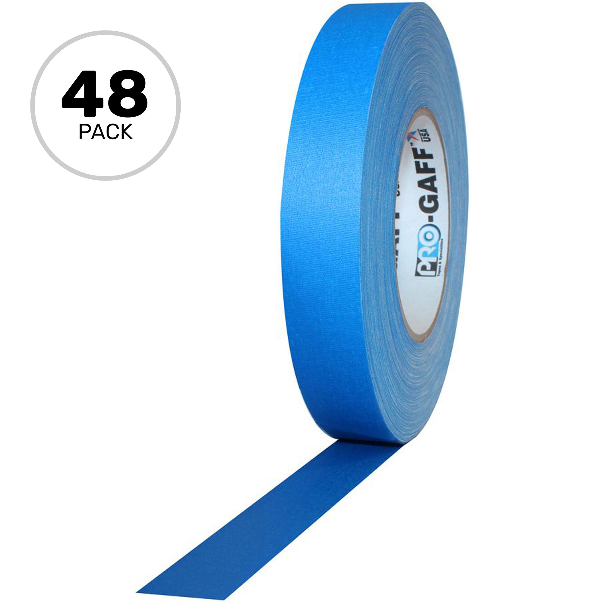 ProTapes Pro Gaff Premium Matte Cloth Gaffers Tape 1" x 55yds (Electric Blue, Case of 48)