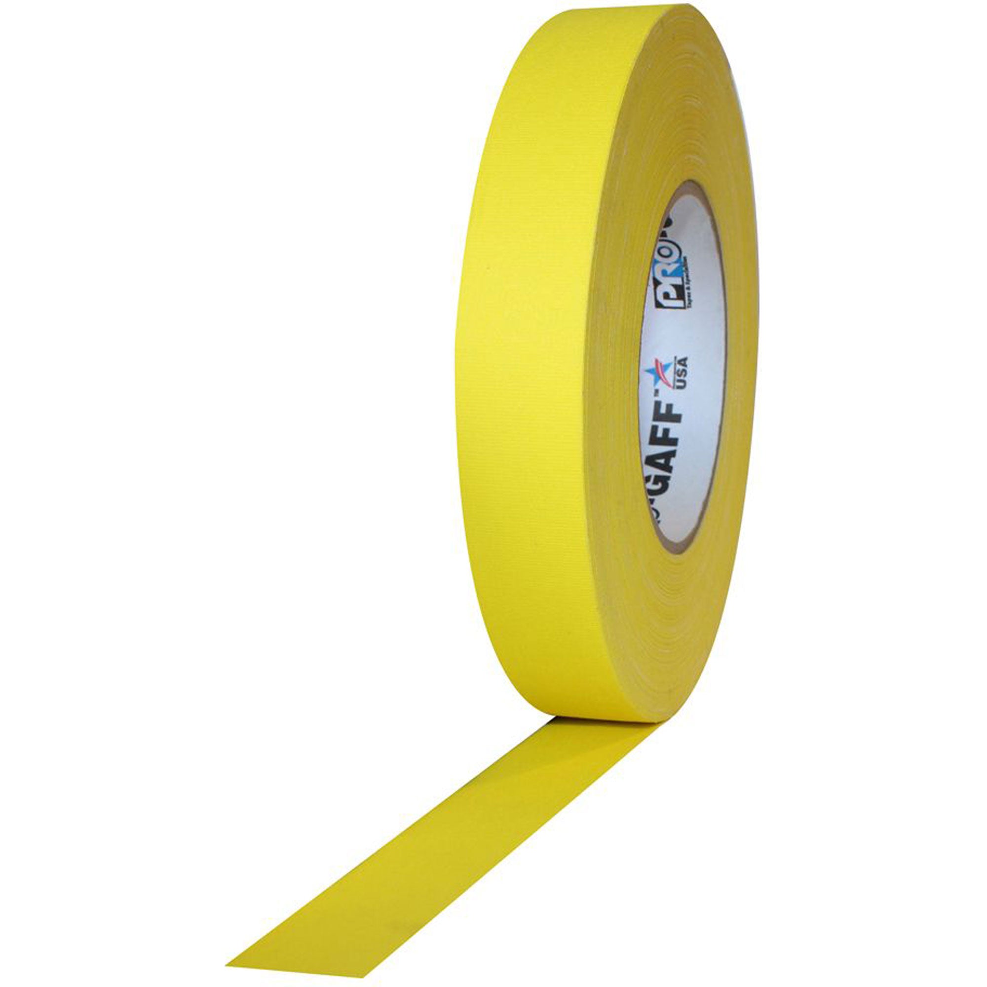 ProTapes Pro Gaff Premium Matte Cloth Gaffers Tape 1" x 55yds (Yellow, Case of 48)