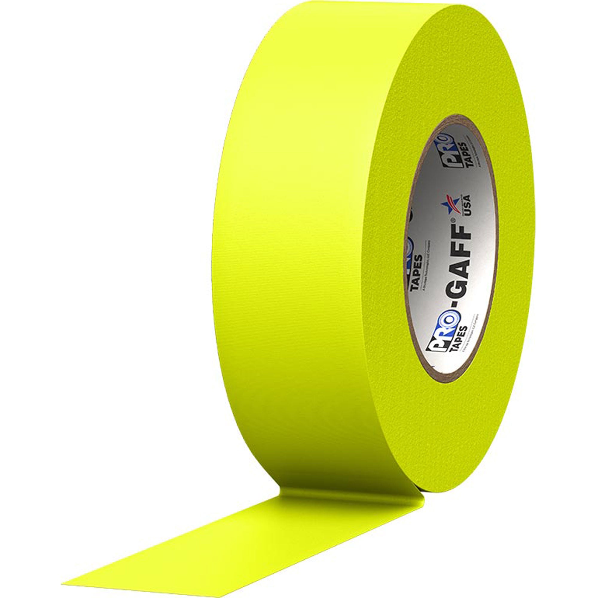 ProTapes Pro Gaff Premium Matte Cloth Gaffers Tape 2" x 50yds (Fluorescent Yellow, Case of 24)