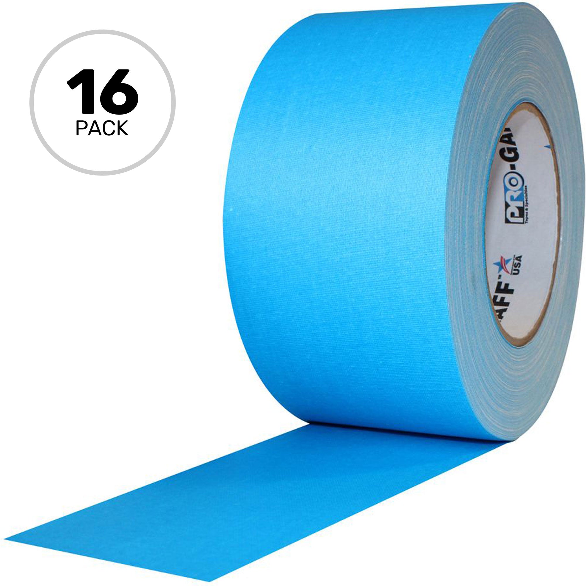 ProTapes Pro Gaff Premium Matte Cloth Gaffers Tape 3" x 50yds (Fluorescent Blue, Case of 16)