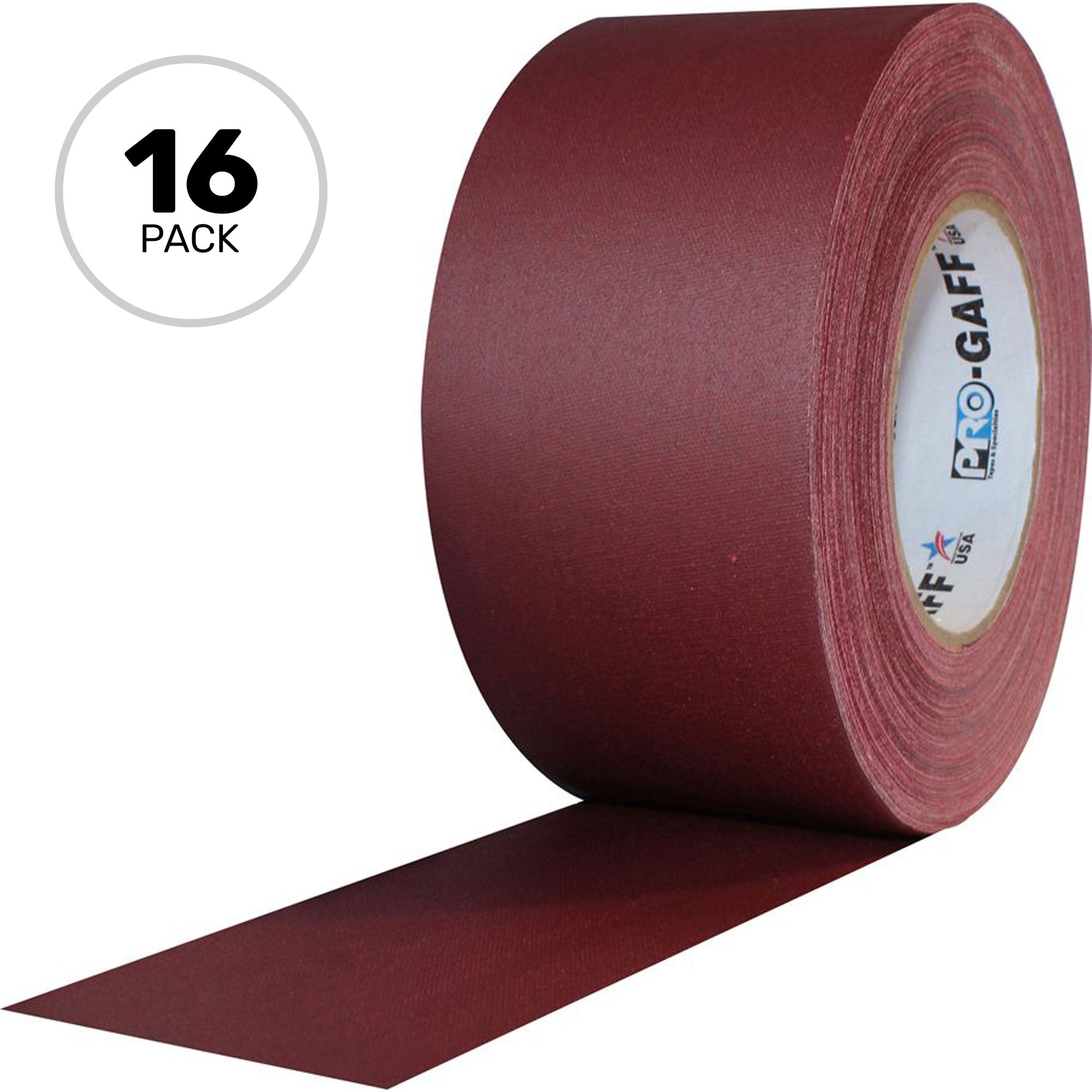 ProTapes Pro Gaff Premium Matte Cloth Gaffers Tape 3" x 55yds (Burgundy, Case of 16)