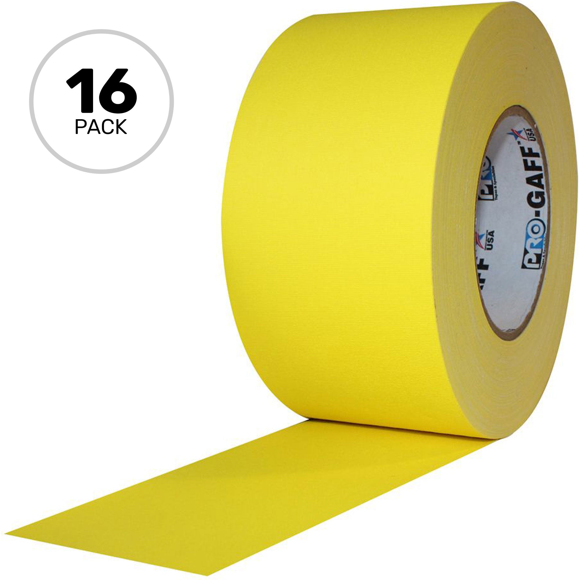 ProTapes Pro Gaff Premium Matte Cloth Gaffers Tape 3" x 55yds (Yellow, Case of 16)