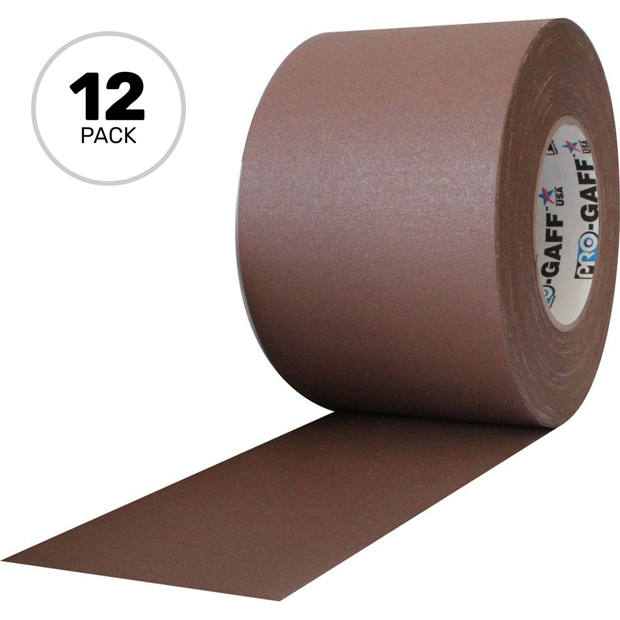 ProTapes Pro Gaff Premium Matte Cloth Gaffers Tape 4" x 55yds (Brown, Case of 12)