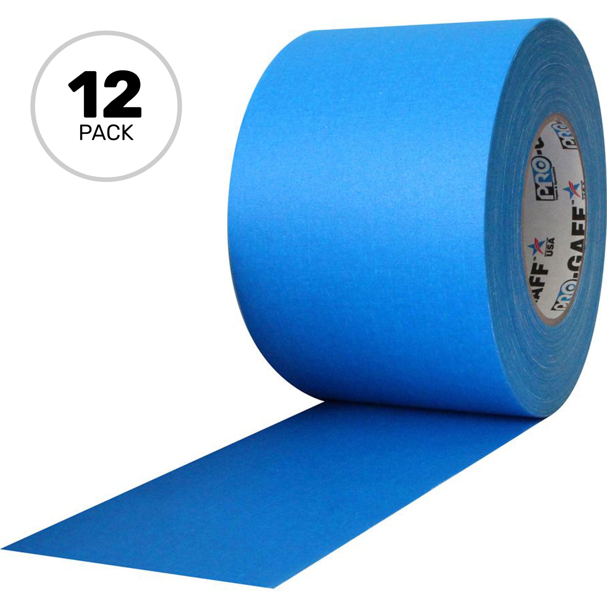 ProTapes Pro Gaff Premium Matte Cloth Gaffers Tape 4" x 55yds (Electric Blue, Case of 12)