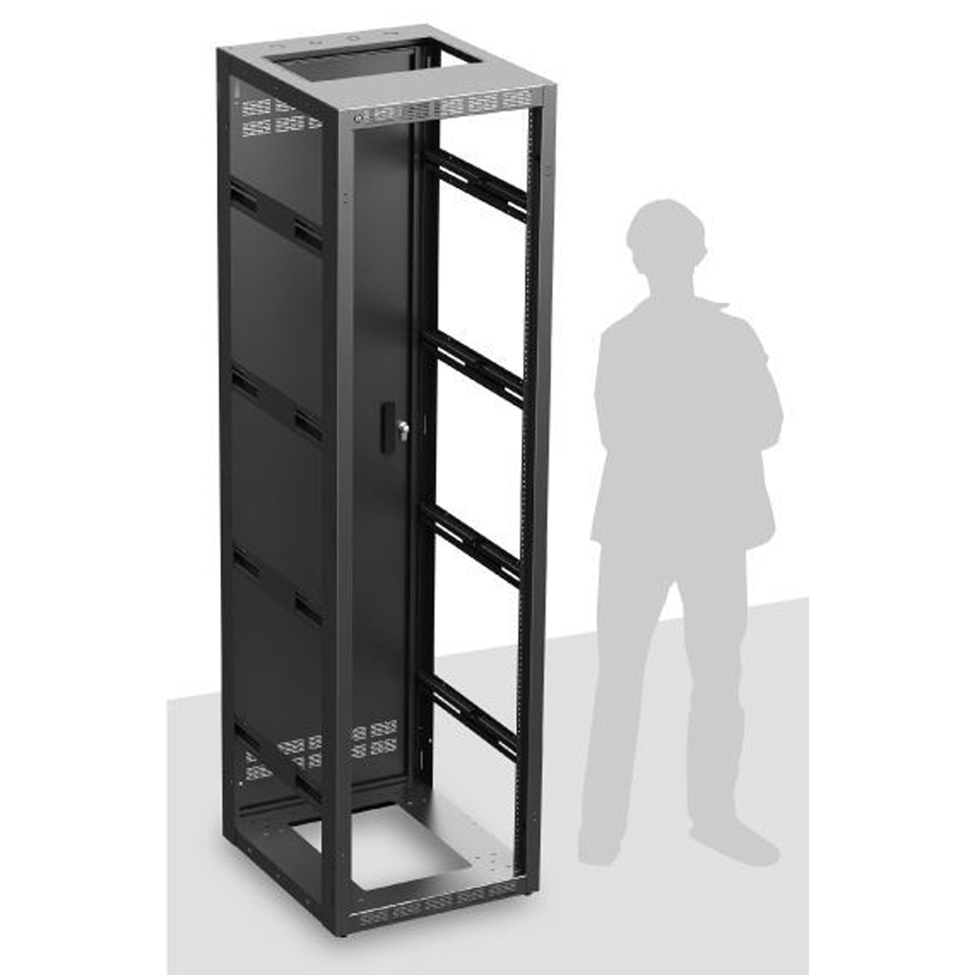 AtlasIED 544-25-MPRD Stand Alone or Gangable Rack (44RU, 25" Deep, Perforated Rear Door) Image 2