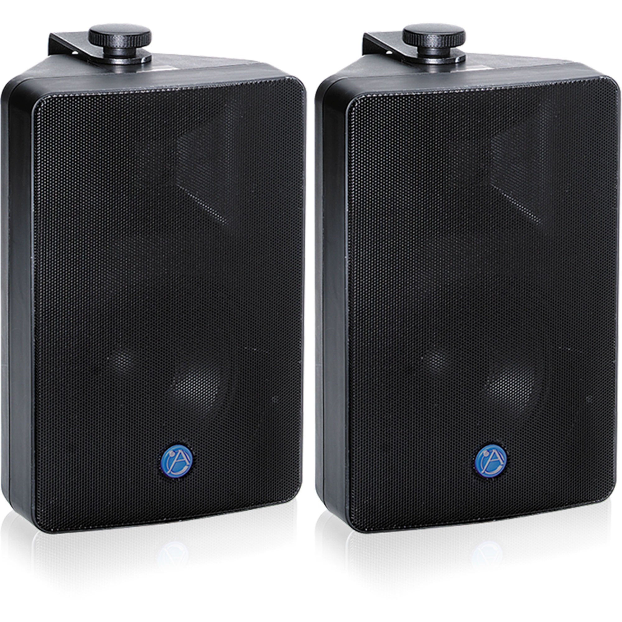 AtlasIED SM52T-B 5.25" 2-Way All Weather Speaker with 30-Watt 70V/100V Transformer (Black, Pair)
