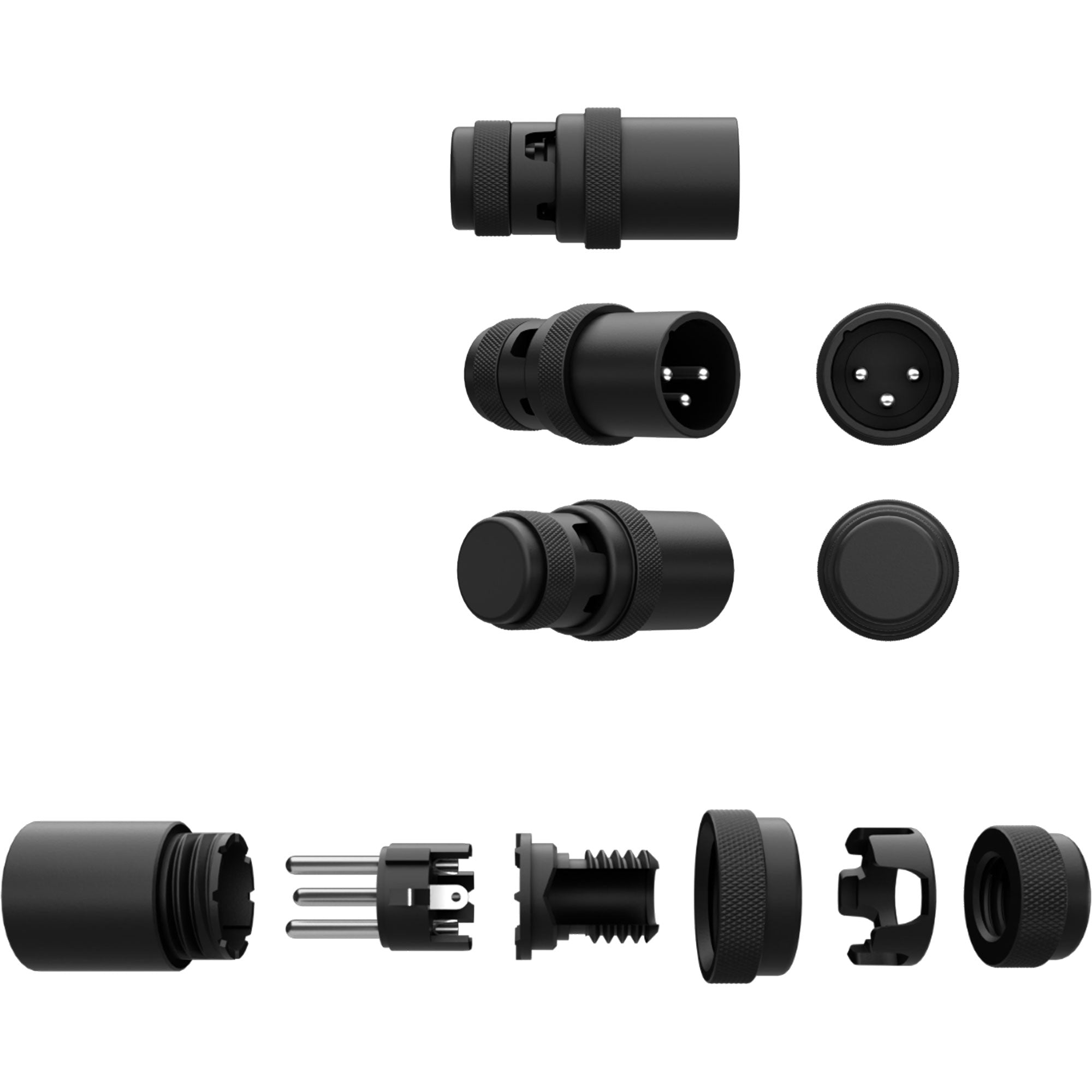 SquarePlug SPXA-MBK Low-Profile 90° Heavy-Duty Metal 3-Pin Male XLR Connector (Black) Image 4