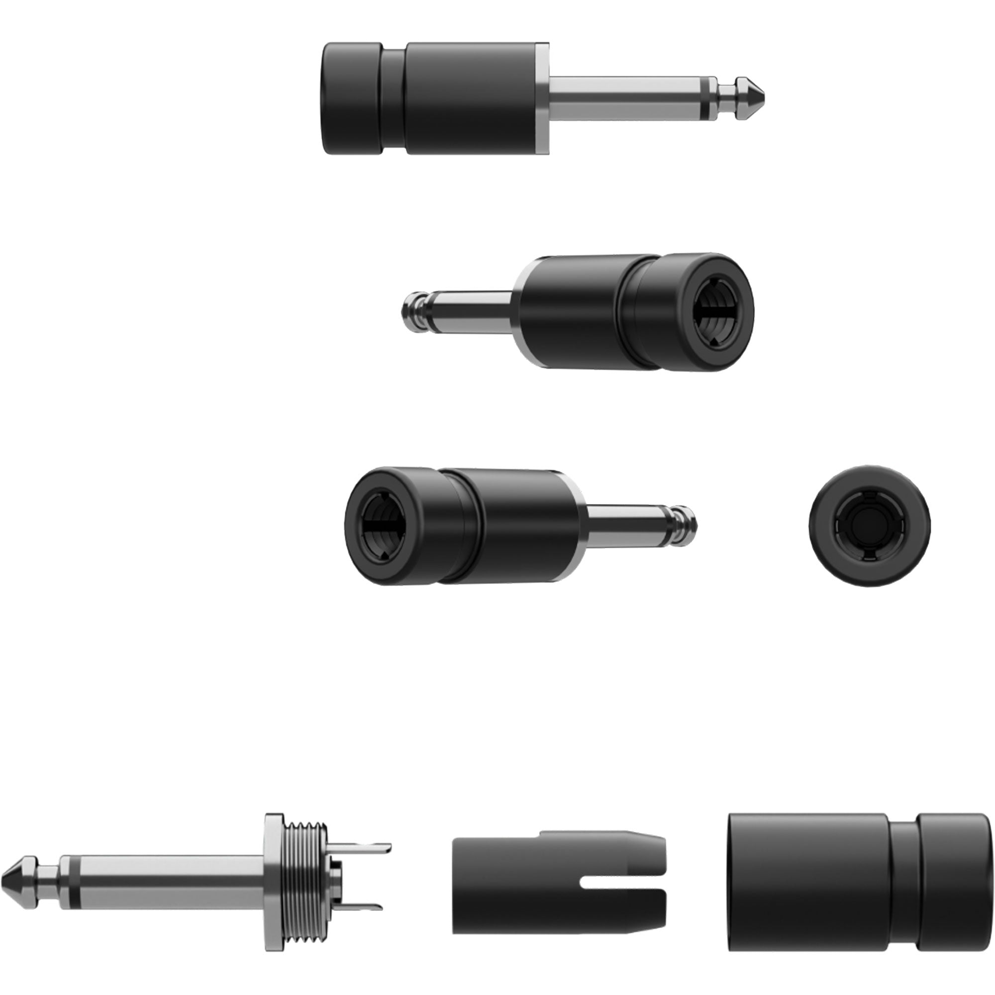 SquarePlug SPS7-SBK Compact Short Straight 1/4" TRS Stereo Cable Plug (Black) Image 3