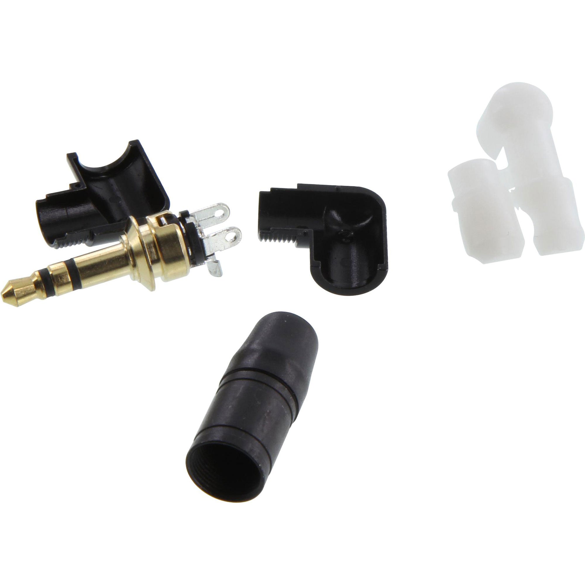 Neutrik NTP3RC-B Right-Angle 3.5mm Stereo Phone Plug (Black/Gold, Box of 100)