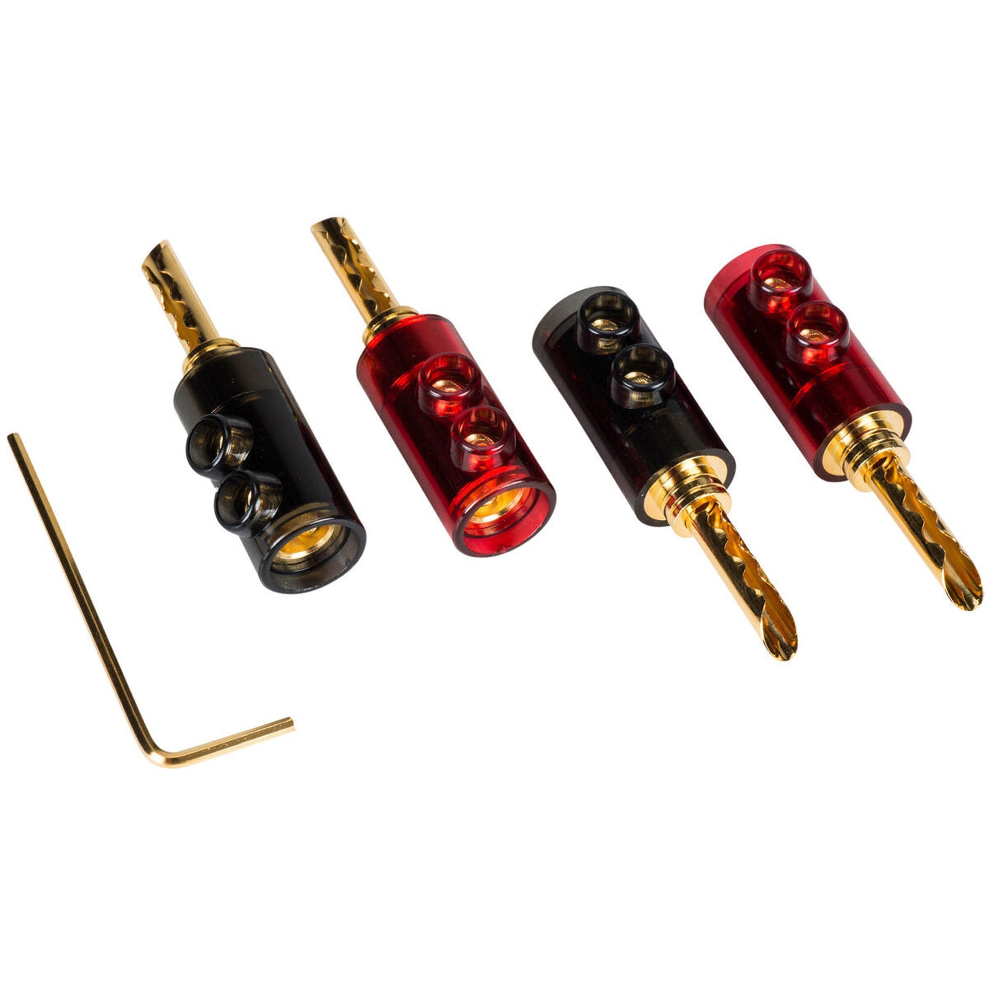 Custom Cable Performance Audio BFA Style Banana Plugs with Polycarbonate Shell (2 Pack)