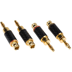 Custom Cable Performance Audio Nine Tines Banana Plugs with Carbon Fiber Shell (2 Pack) Image 1