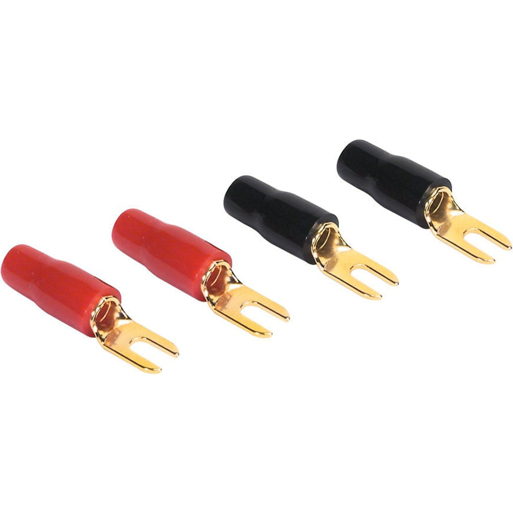 Parts Express 095-670 Gold Spade Lug Crimp Terminals 8 AWG #6 (2 Pair)