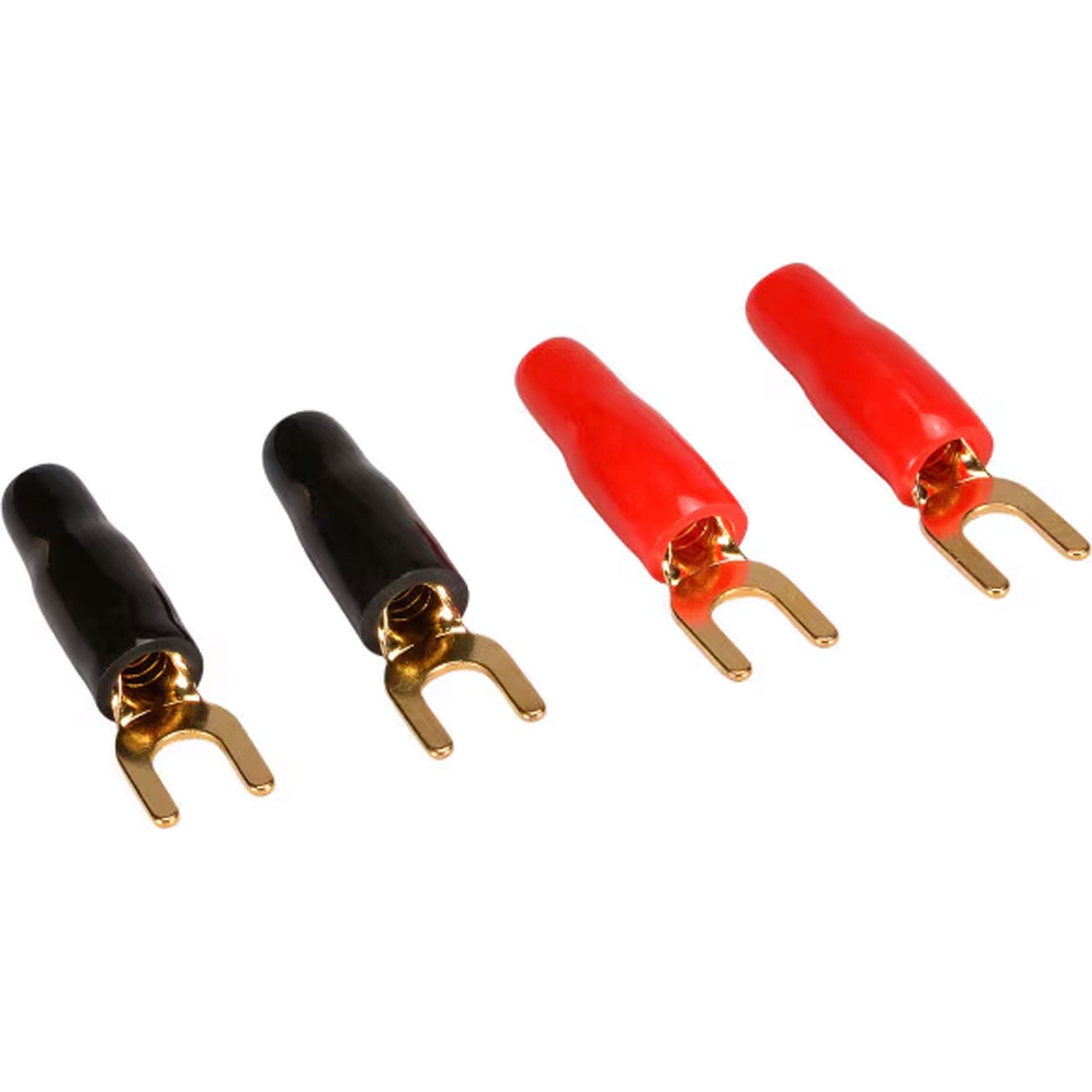 Parts Express 095-672 Gold Spade Lug Crimp Terminals 14-12 AWG #8 (2 Pair)