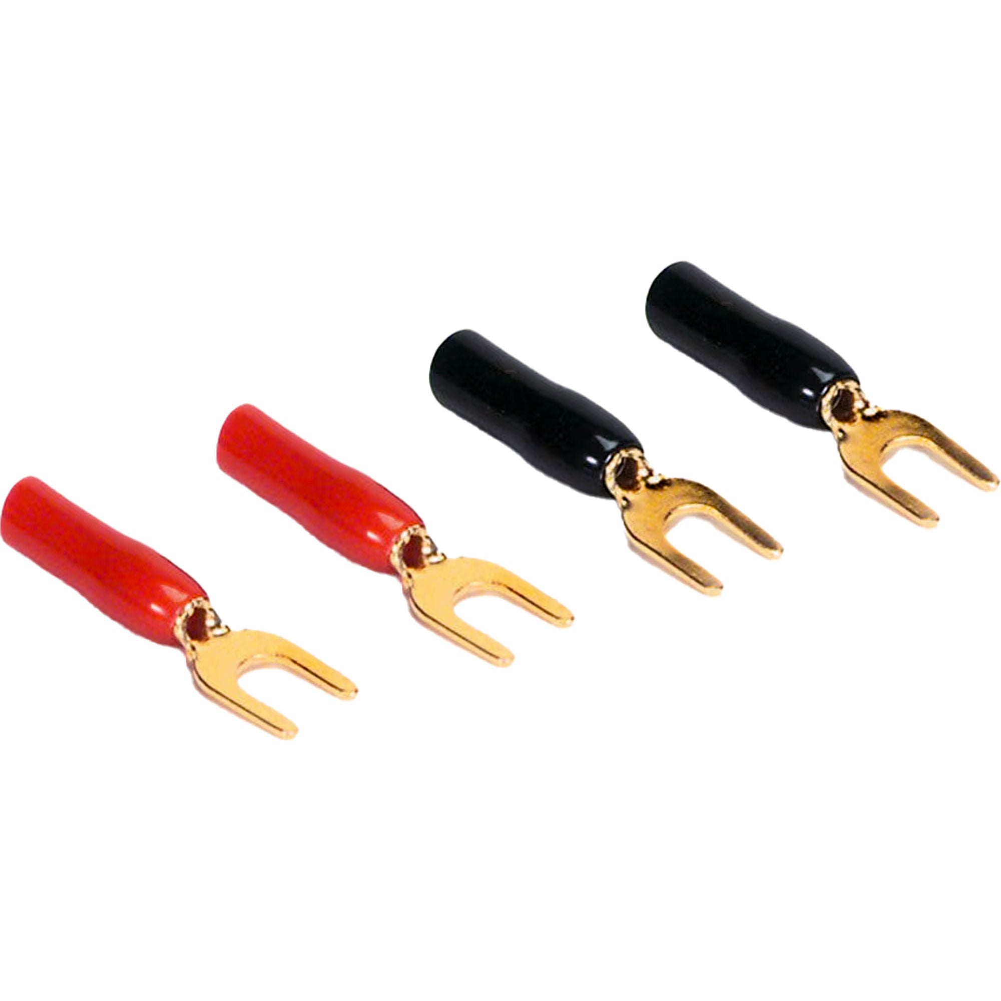 Parts Express 095-674 Gold Spade Lug Crimp Terminals 22-16 AWG #8 (2 Pair)