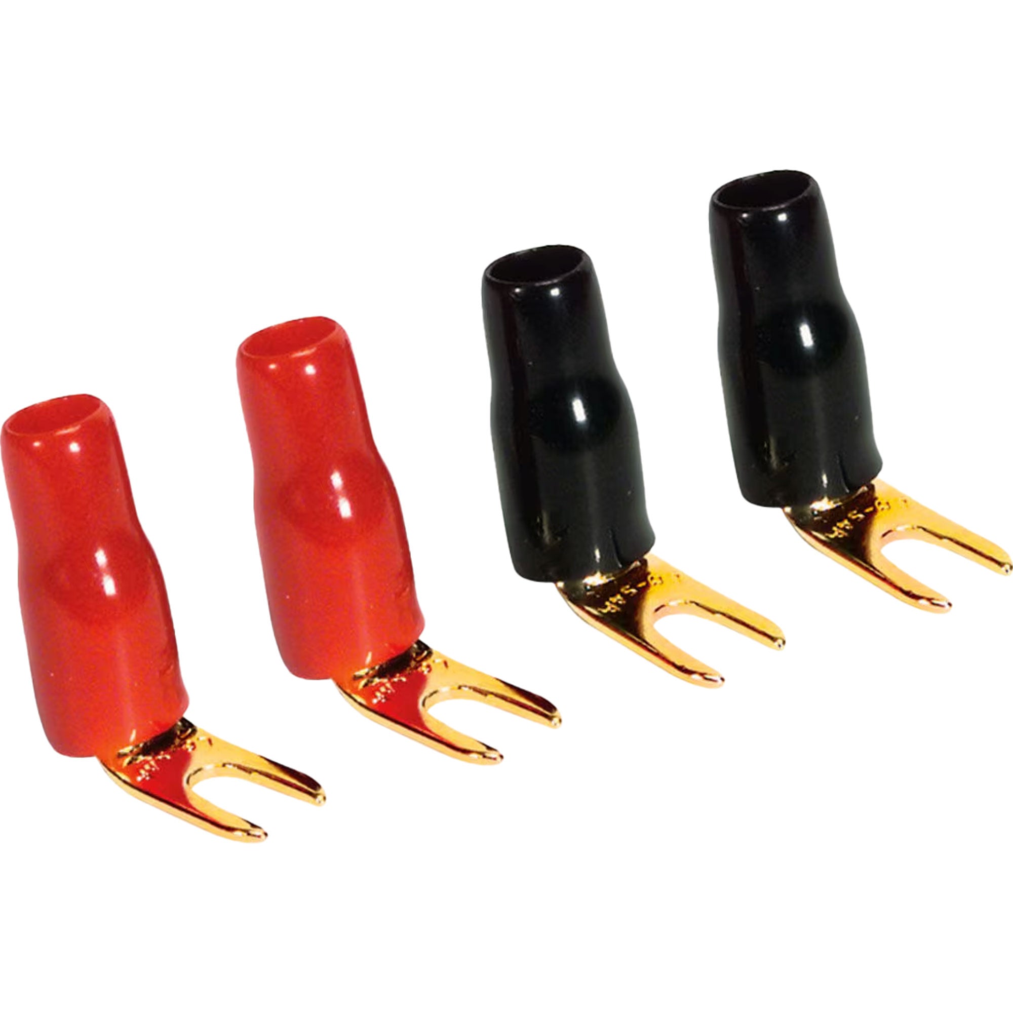 Parts Express 095-676 Gold Spade Lug Crimp Right Angle Terminals 8 AWG #8 (2 Pair)