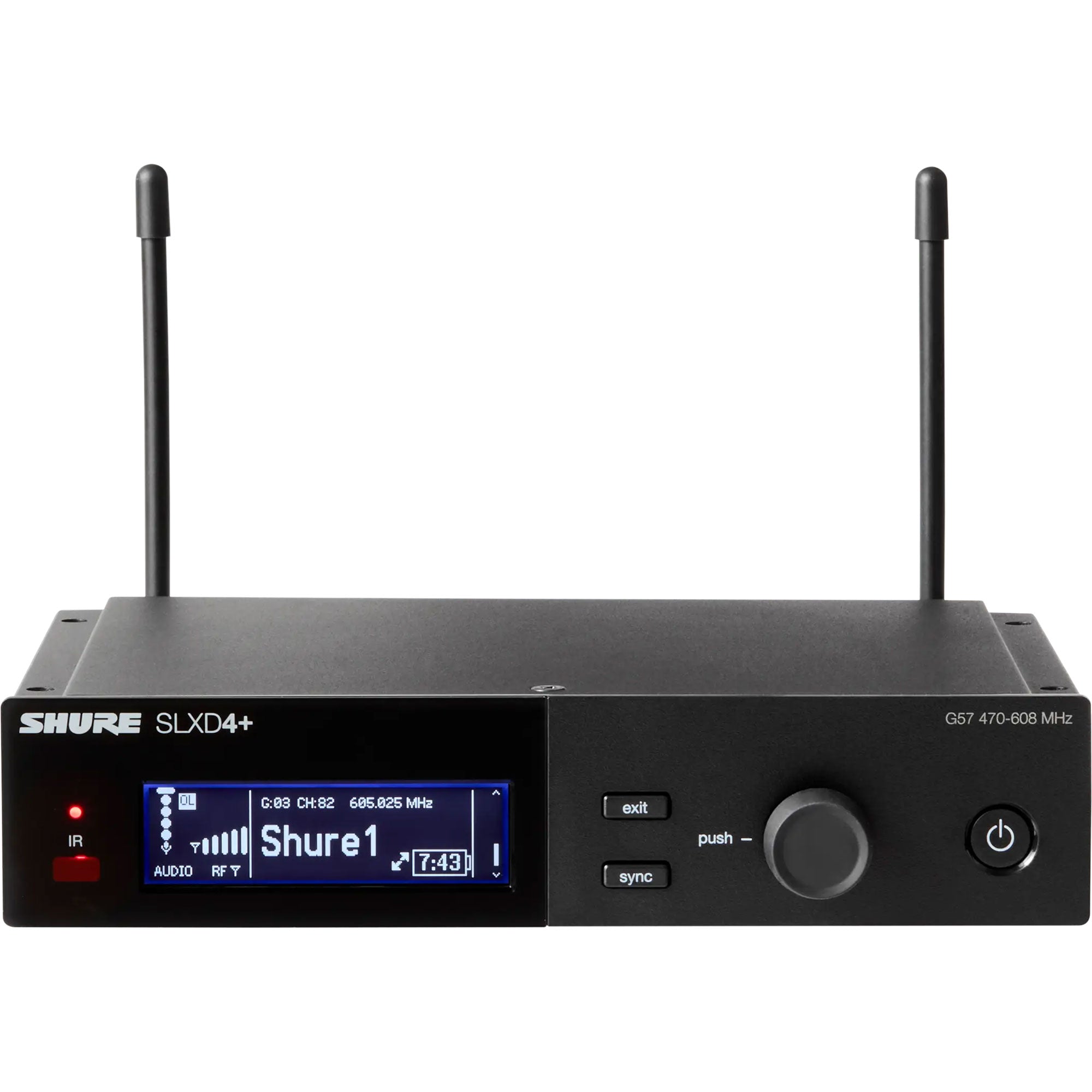 Shure SLXD4+ Digital Wireless Rackmount Receiver (G57: 470-608 MHz)