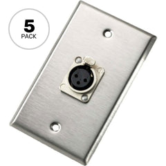 Neutrik 103F Single Gang Wall Plate with Female 3-Pin XLR (5 Pack) Image 1