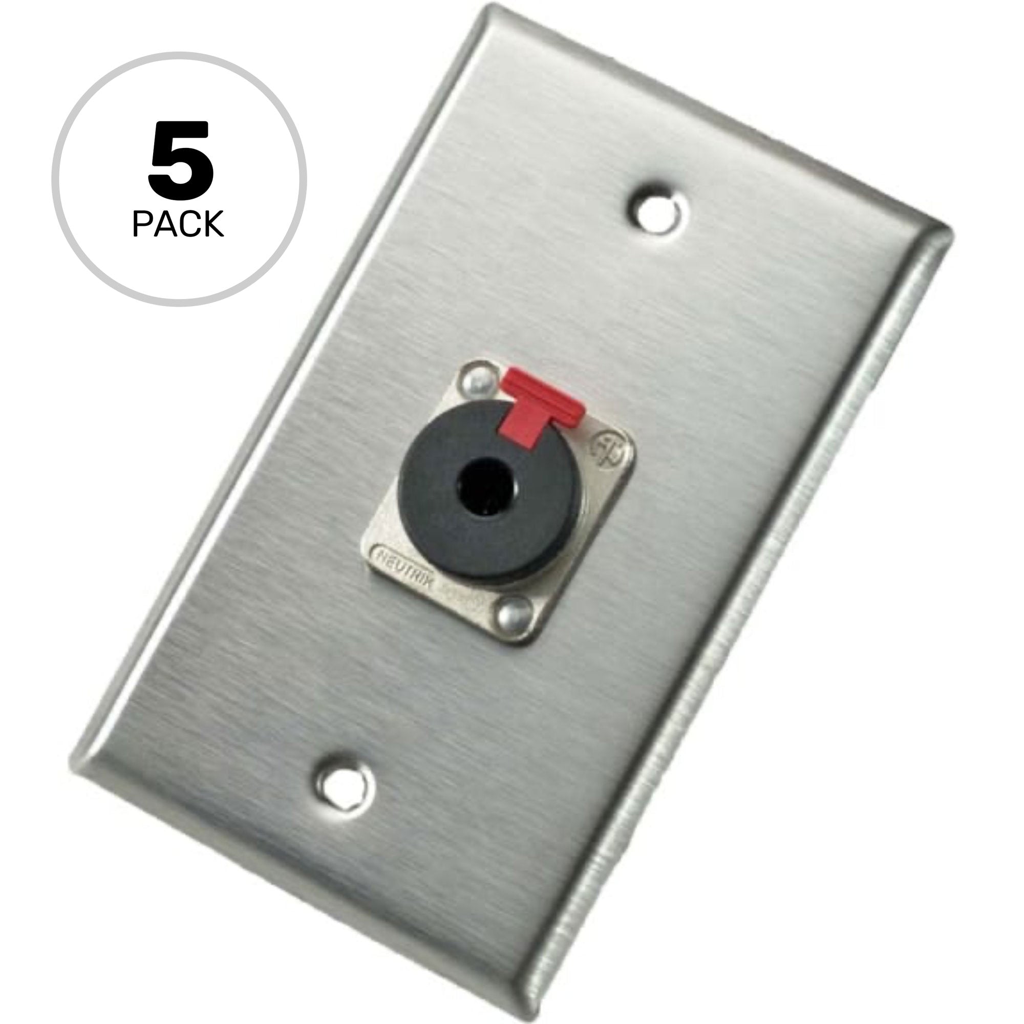 Neutrik 103P Single Gang Wall Plate with Female 1/4" TRS Jack (5 Pack)