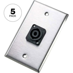 Neutrik 104L Single Gang Wall Plate with NL4MP speakON (5 Pack) Image 1