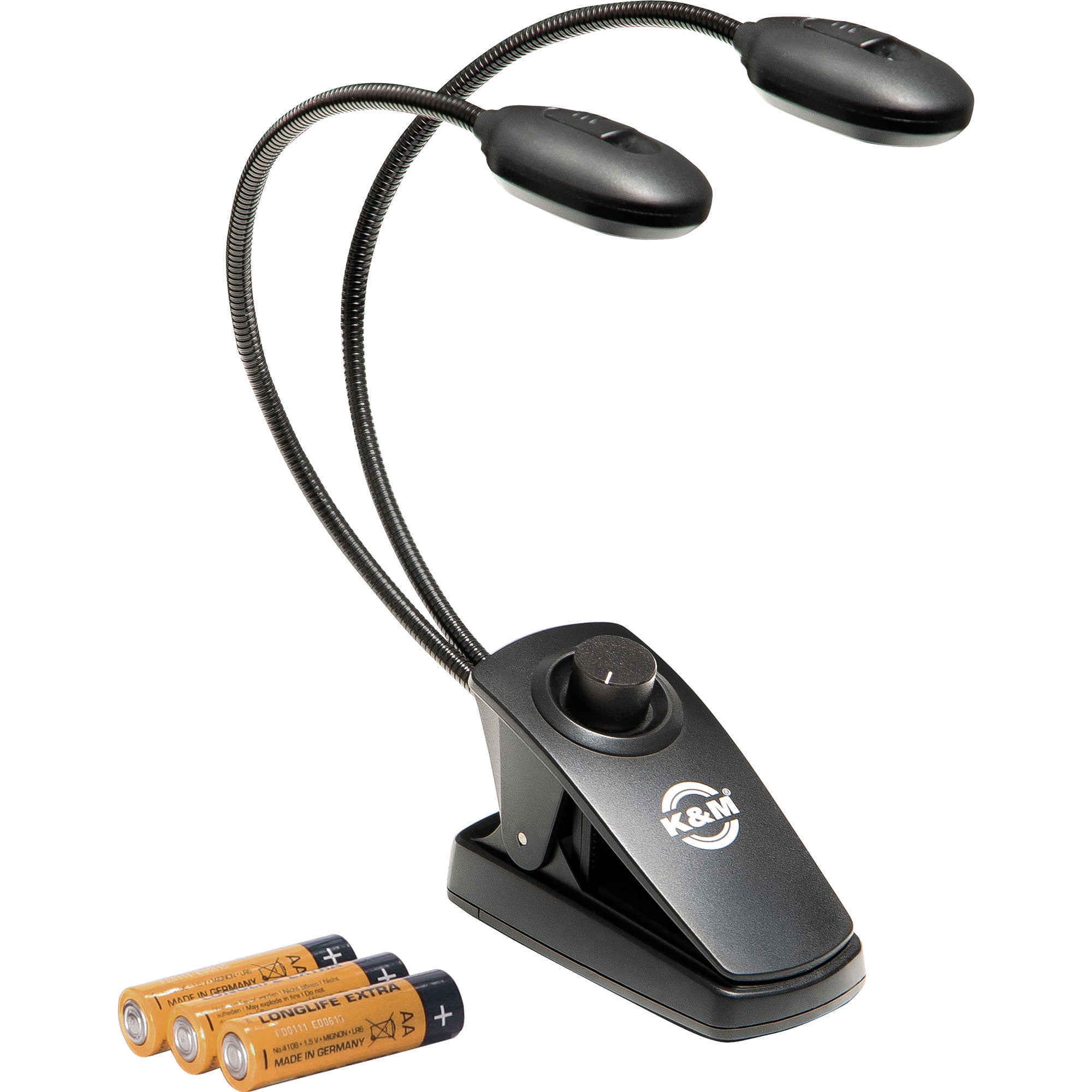 K&M Stands 12271 Music Stand Light with Twin Heads (Black)