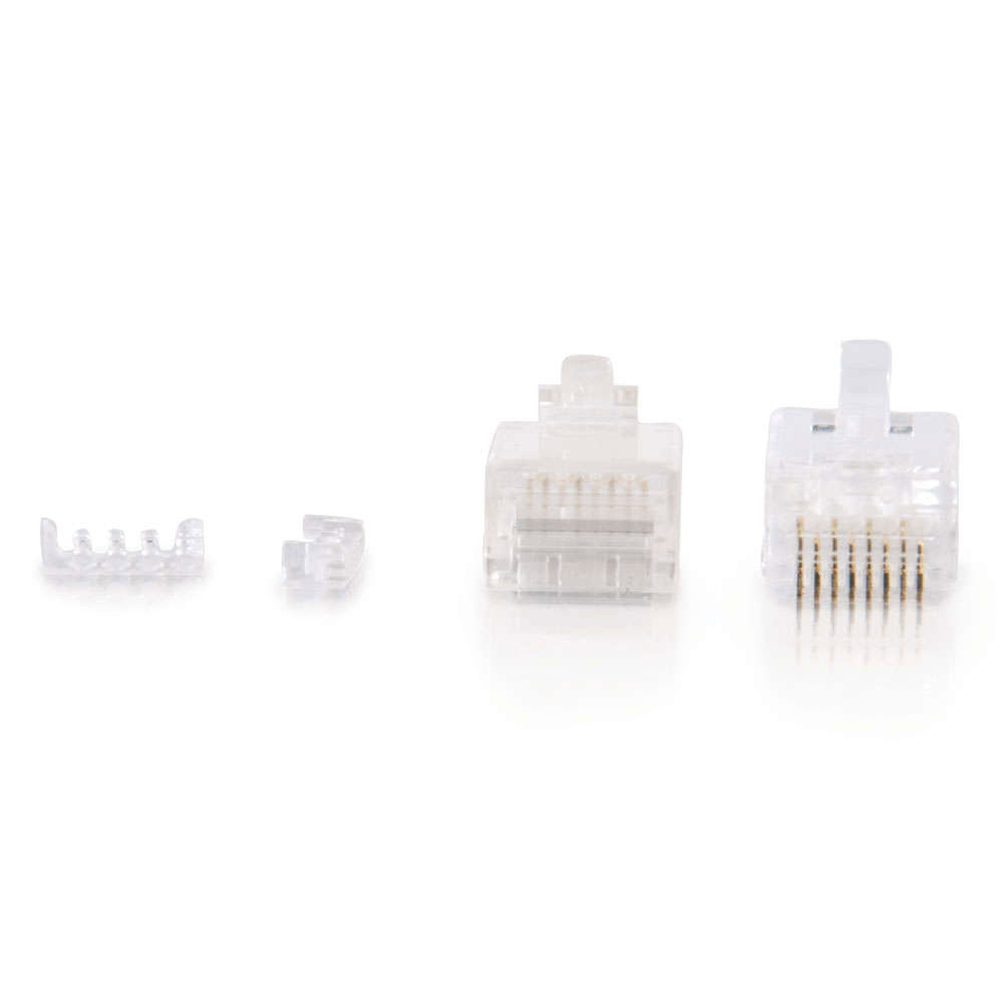 C2G RJ45 Cat5E Modular Plug for Round Solid/Stranded Cable (100 Pack)