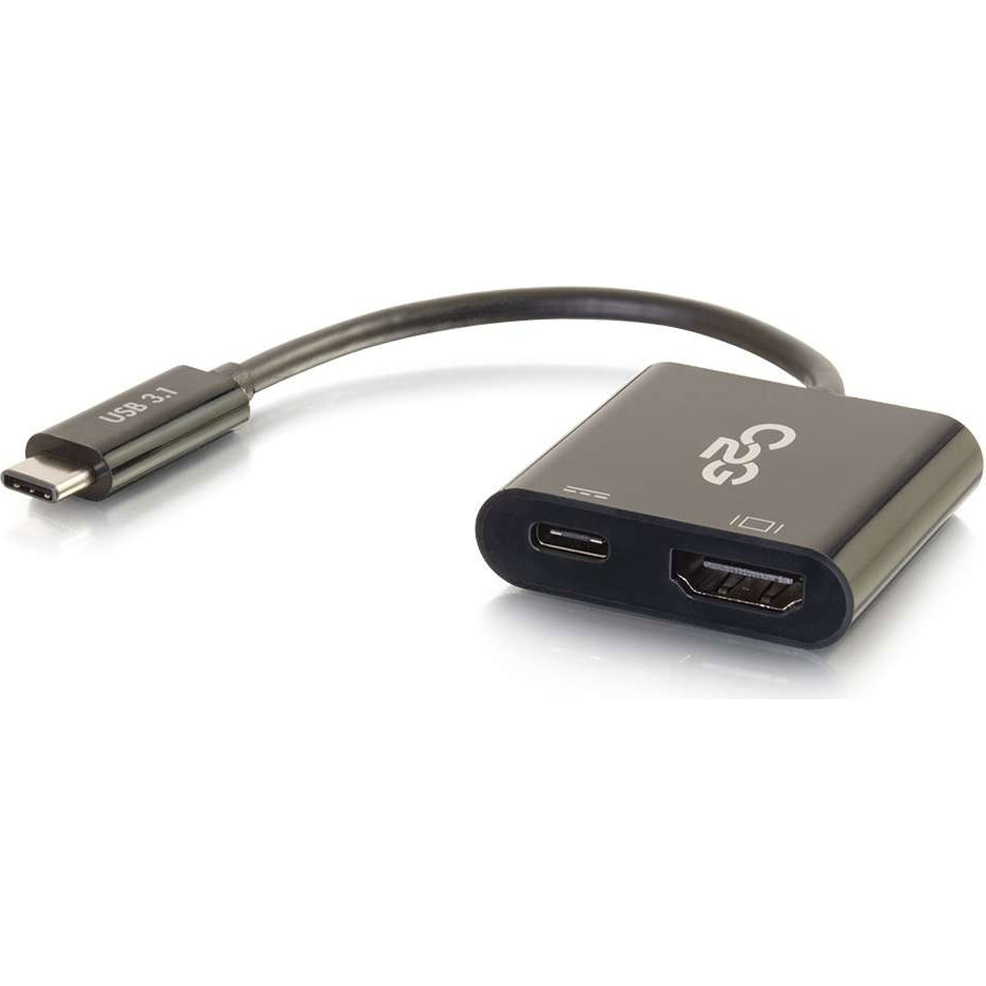 C2G USB-C to HDMI Audio/Video Adapter Converter with Power Delivery 4K 30Hz (Black)