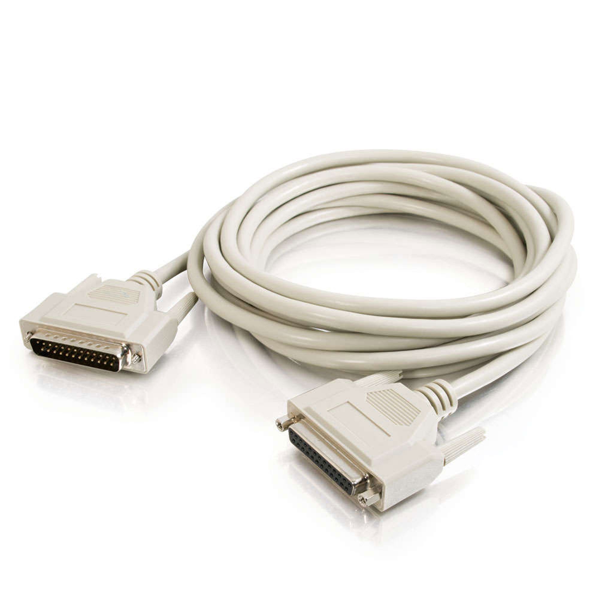 C2G DB25 Male/Female Serial RS232 Extension Cable (10')