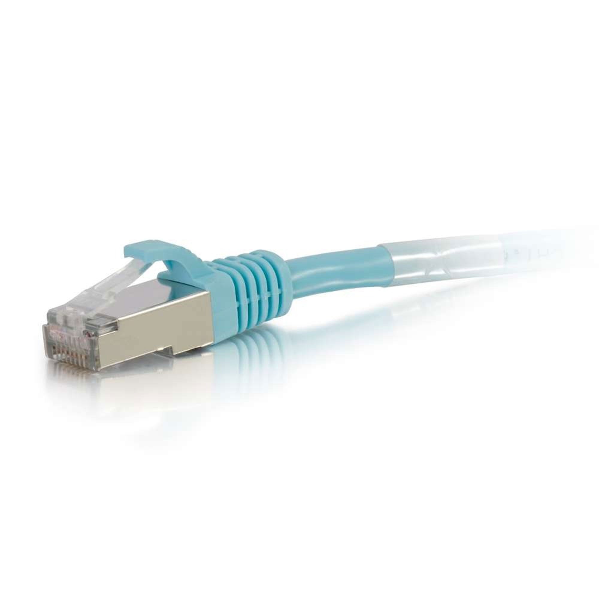 C2G Cat6a Snagless Shielded (STP) Ethernet Network Patch Cable - Aqua (1')