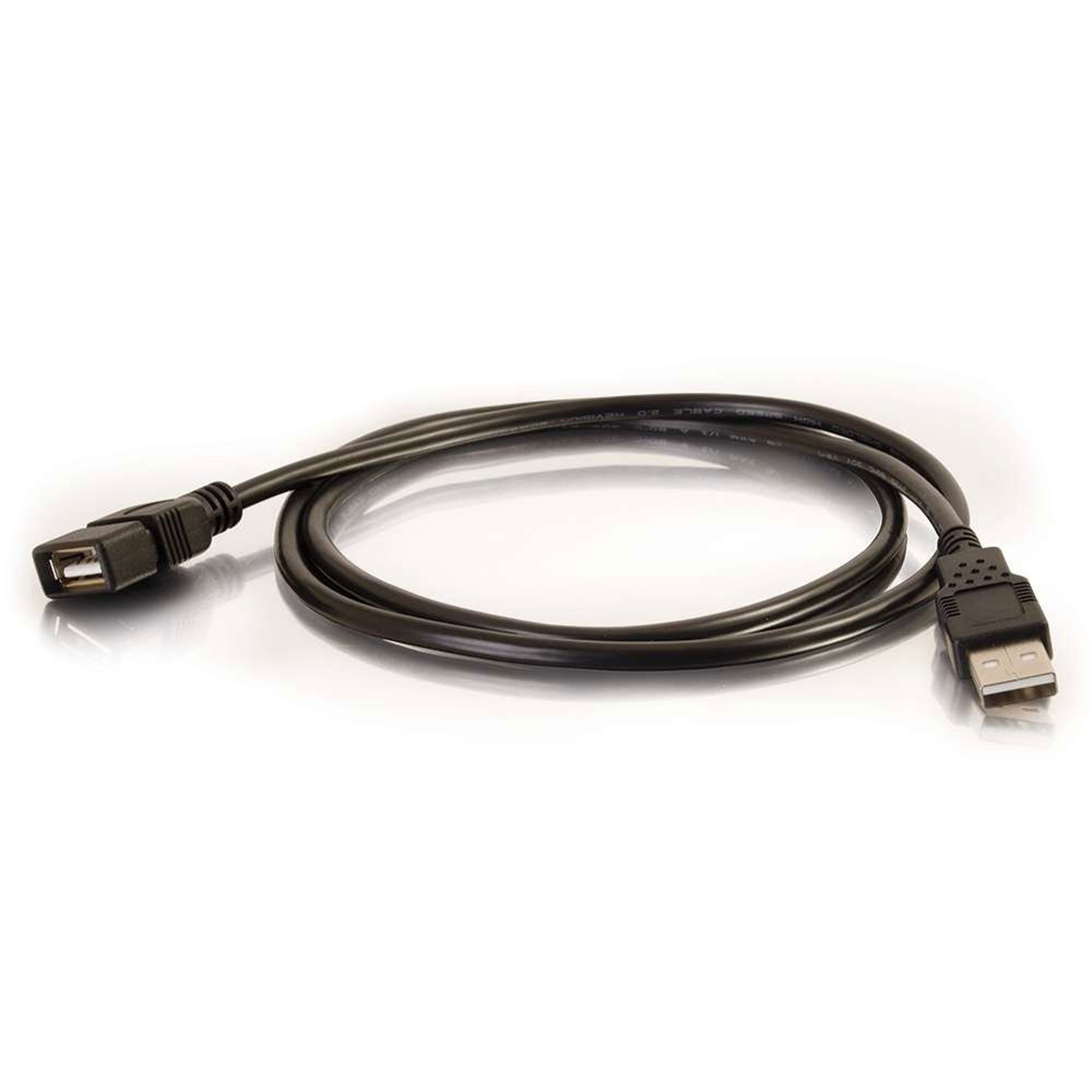 C2G USB 2.0 A Male to A Female Extension Cable - Black (6.6'/2m)