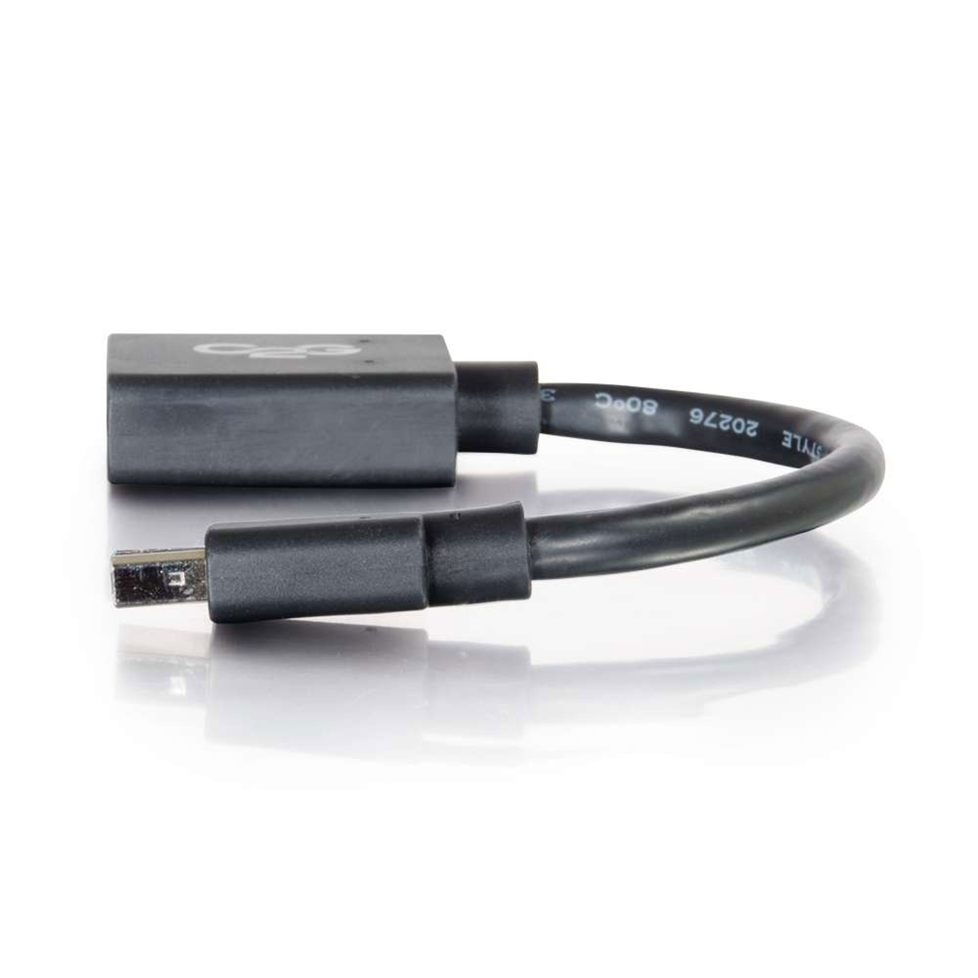 C2G 54303 Mini DisplayPort Male to DisplayPort Female Adapter Converter 4K 30Hz - Black (6")