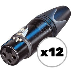 Custom Cable 12x NC3FXX-BAG Black/Silver Female XLR Image 1