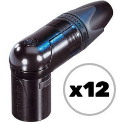Custom Cable 12x NC3MRX-BAG Black/Silver 90° Male XLR Image 1